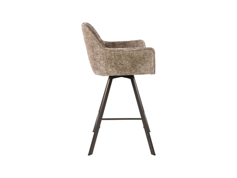  Lot 2 chaises bar pivotantes tissu texturé champagne + bronze - jordi  - Conforama D