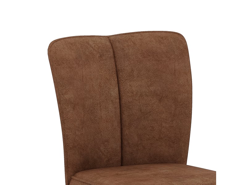  Tabouret de bar pivotant réglable en hauteur avec repose-pieds, en tissu technologique et métal marron noir  - Conforama E