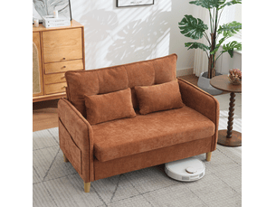 Canapé droit compressé fixe <strong>FLORAGRACE</strong> <strong></strong> 2 places Polyester marron
