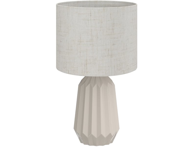  Lampe de table 22x22x39 cm avec abat-jour plissé beige et interrupteur à bascule  - Conforama A