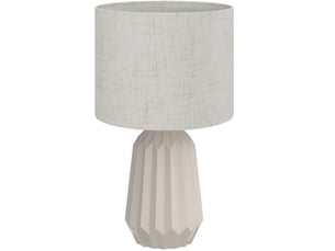Lampe de table 22x22x39 cm avec abat-jour plissé beige et interrupteur à bascule