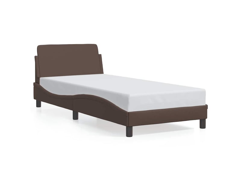  Lit simple- lit adulte -  cadre de lit dover marron 80x200 cm similicuir  - Conforama A