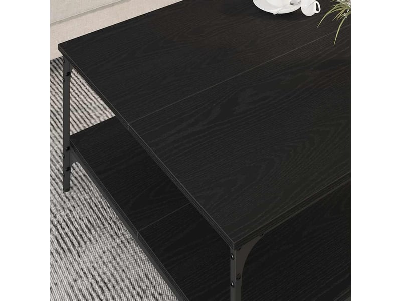 Table de chevet - table basse chêne noir 80 x 80 x 40 cm bois d'ingénierie - Conforama C