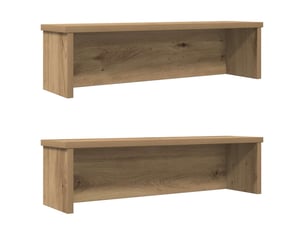 Lot de 2 étagères de cuisine empilables, étagères de rangement chêne artisanal 60x15x16cm cf42796
