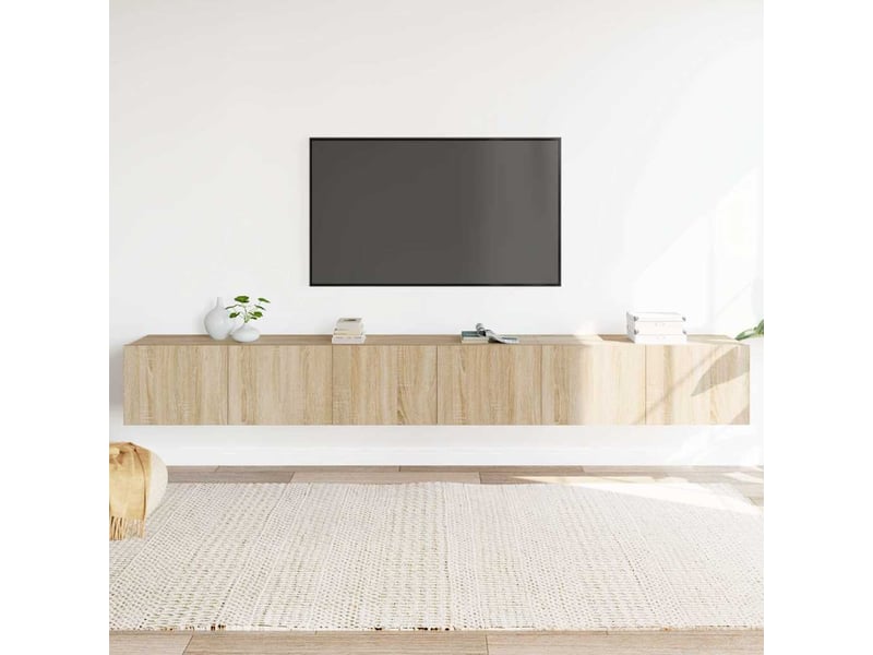  Ensemble de meubles tv 3 pcs chêne sonoma bois d'ingénierie shl17075  - Conforama B