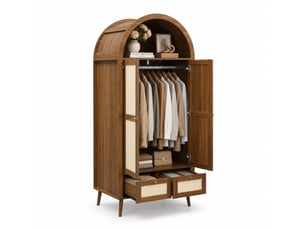 Armoire 2 porte(s) battante  2 tiroir(s) <strong>HAVRYA</strong> <strong></strong> coloris bicolore largeur 80 cm