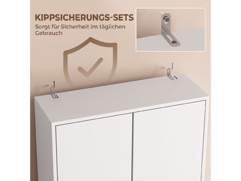  Meuble sous-lave-linge, 2 portes et compartiment ouvert, 66 x 24 x 191 cm, blanc  - Conforama E