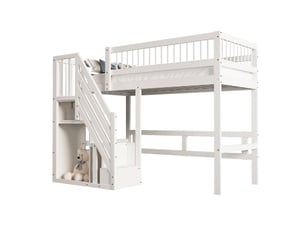 Lit mezzanine 90x200 cm STILVORA coloris blanc