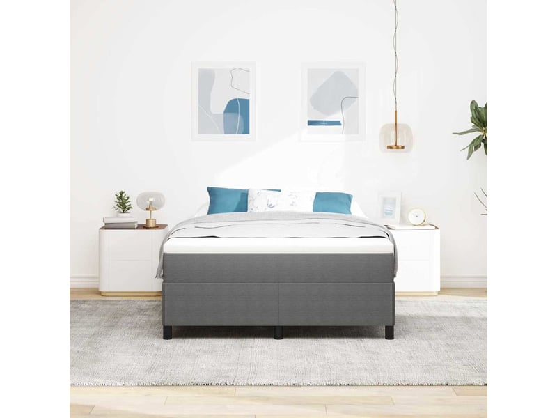Lit double- lit adulte - lit à lattes gris clair 140 x 200 cm tissu en velours côtelé - Conforama B