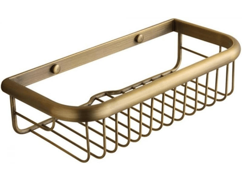  Étagère de douche carrée en laiton pour salle de bain, support de rangement mural, 30cm,bronze  - Conforama A