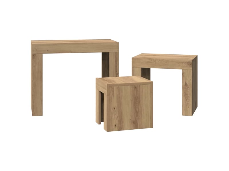  Tables basses gigognes 3 pcs | table de salon chêne artisanal bois d'ingénierie  - Conforama E