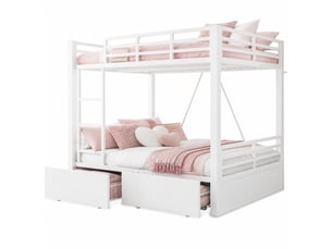 Lit superposé 140x200 cm WISHDOR coloris blanc