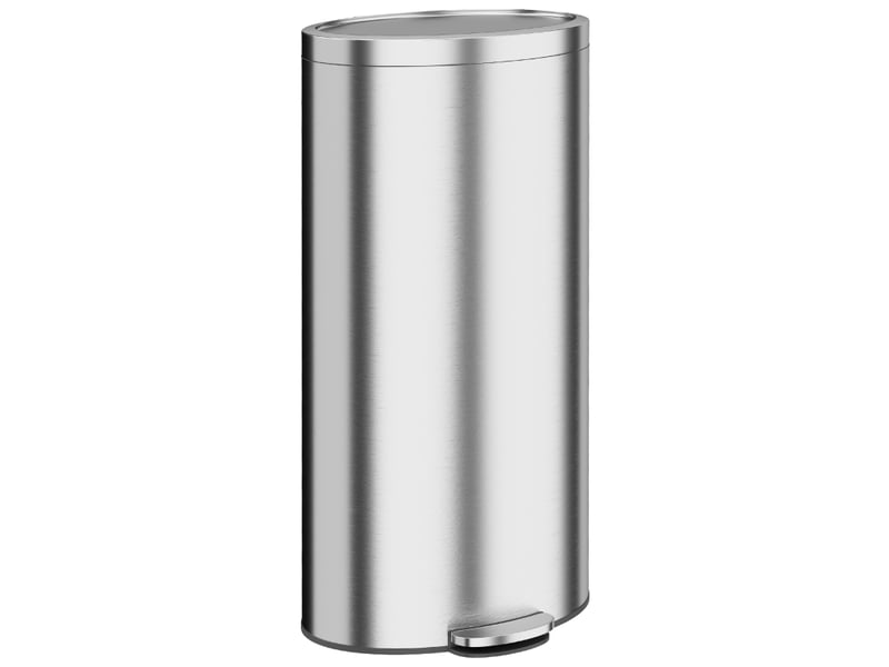  Poubelle de cuisine - poubelle à pédale avec couvercle à fermeture amortie et eau intérieure amovible, 30 l, argentée  - Conforama B