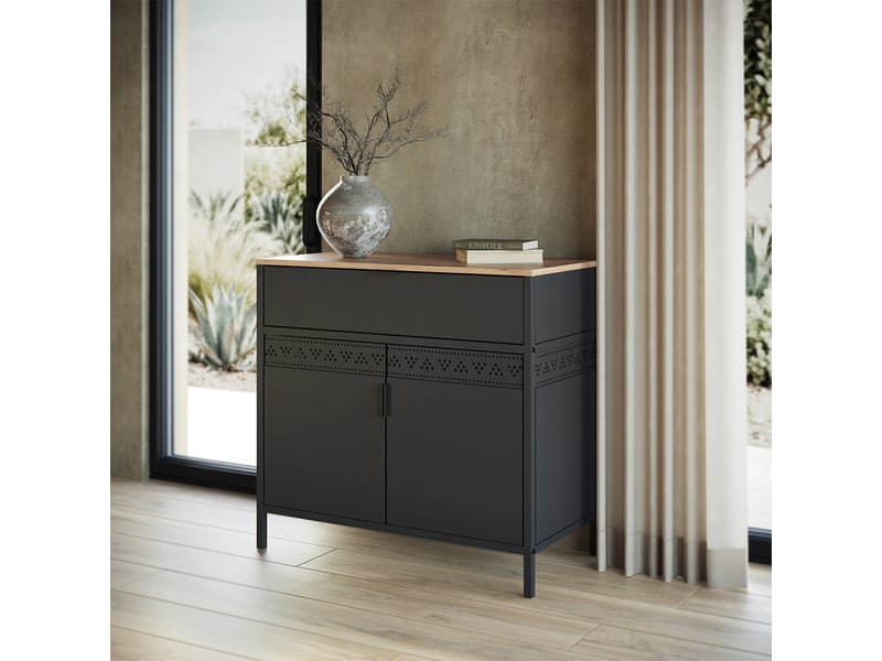  Vicco commode, noirchêne doré, 80x75.5cm  - Conforama C