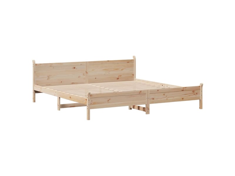  Lit double- lit adulte -  cadre de lit sans matelas 180x200 cm bois massif de pin  - Conforama B