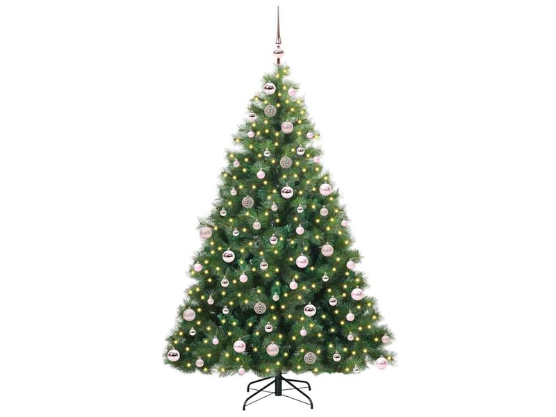  Sapin de noël artificiel, arbre de noël avec 300 led vert 180 cm pe et pvc shl9100  - Conforama C