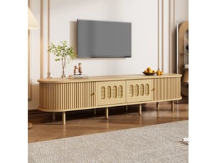 Meuble tv coloris naturel 180 cm <strong>ELVMI</strong> <strong></strong>