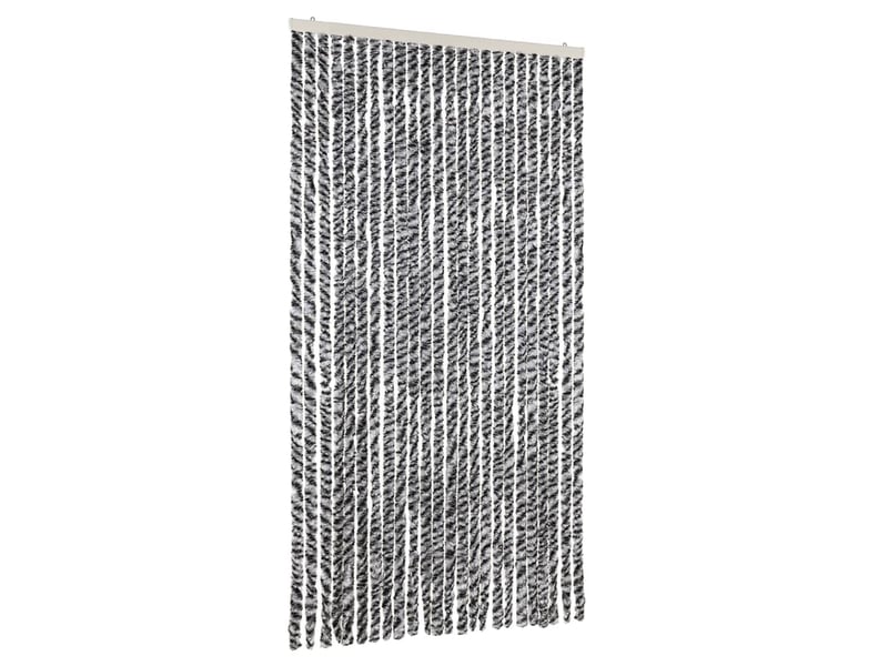  Rideau anti-mouches, moustiquaire gris et noir et blanc 100x220 cm chenille cf43553  - Conforama A