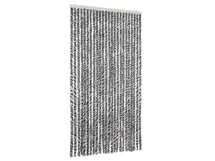 Rideau anti-mouches, moustiquaire gris et noir et blanc 100x220 cm chenille cf43553