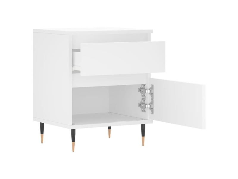  Table de chevet - cabinet de chevet - table de nuit blanc 40x35x50 cm bois d’ingénierie  - Conforama C