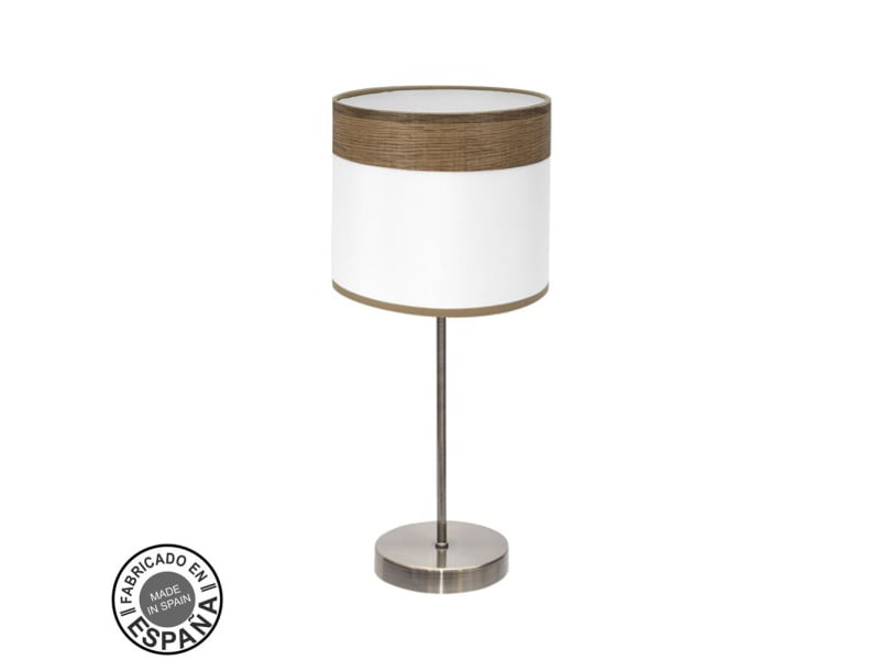 Lampe à poser fabrilamp cloe cuirblanc-bois foncé 1 x e14 42 x 18 x 18 cm 175471084 - Conforama A