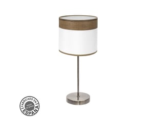 Lampe à poser fabrilamp cloe cuirblanc-bois foncé 1 x e14 42 x 18 x 18 cm