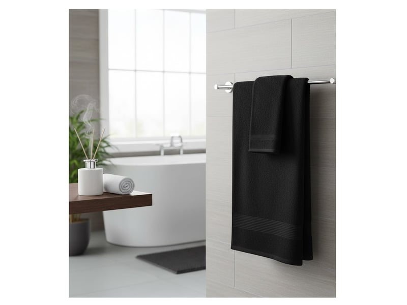 Serviette de toilette en coton lilas  - Conforama B