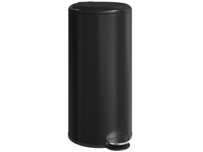  Poubelle à pédale 30 l avec seau intérieur métal noir 36 x 30 x 63,5 cm  - Conforama A