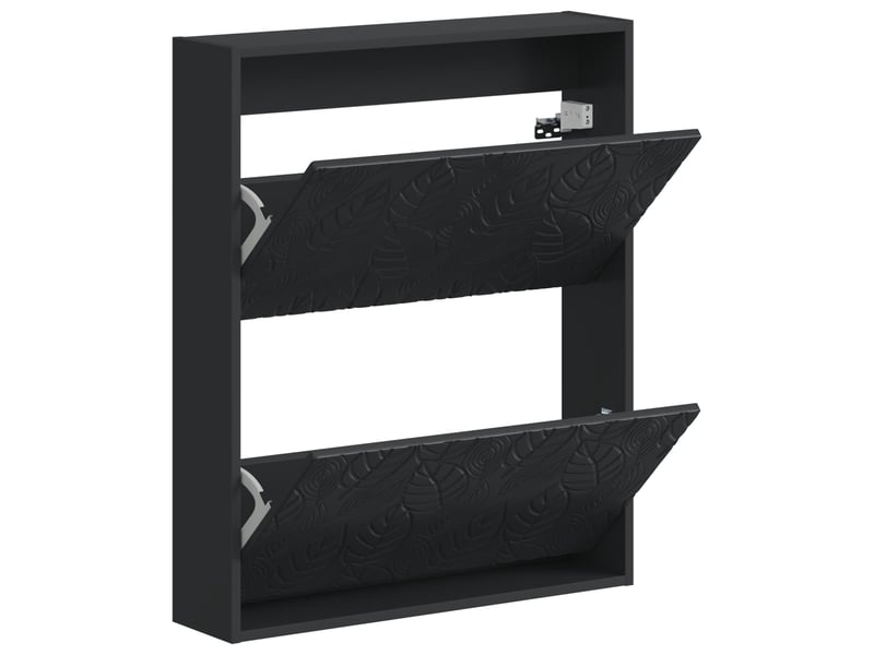  Meuble à chaussures mural, armoire à chaussures delft 71x17x86 cm noir  - Conforama C