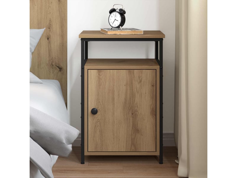  Table de chevet - cabinet de chevet - table de nuit chêne artisanal bois d'ingénierie  - Conforama C