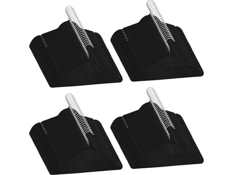 Cintres antidérapants 100 pcs noir velours cfw764628  - Conforama A