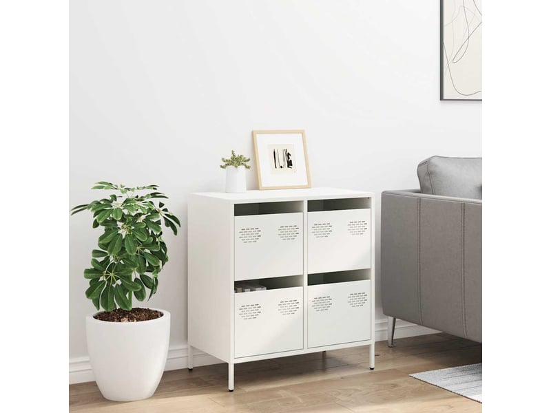  Buffet - bahut - meuble de rangement blanc 68x39x73,5 cm acier laminé à froid  - Conforama C
