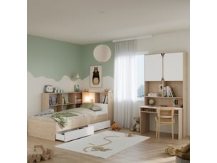 Bureau enfant SALTO 96.4 cm coloris Imitation chêne et blanc