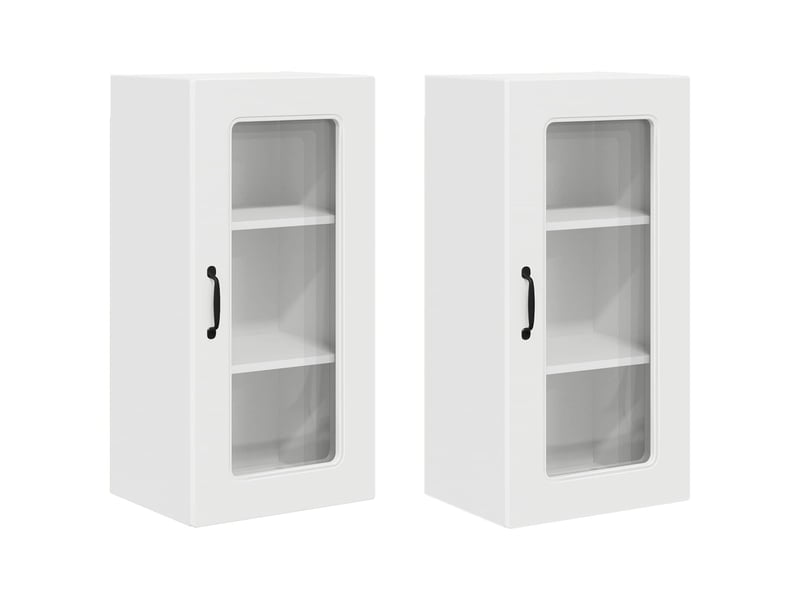  Meuble mural de cuisine | armoire de cuisine 2 pcs blanc bois d'ingénierie shl2012  - Conforama A