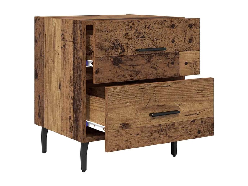 Table de chevet - cabinet de chevet - table de nuit 2 pc bois ancien 40 x 35 x 47,5 cm - Conforama D