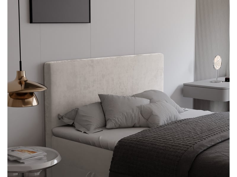 Lit coffre giulia - 160x200 cm - avec matelas et surmatelas - velours dense - crème GIULIA - Conforama D