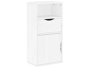 Armoire latérale en bois massif pin avec grand espace de rangement style rustique 40 x 24 x 79 cm en bois blanc 02_0058047
