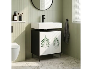 Armoire de salle de bain, meuble de rangement hanau chêne noir 60x40x61 cm