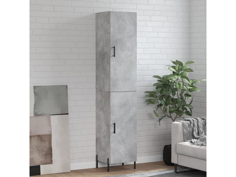  Buffet haut - bahut - meuble de rangement gris béton 34,5x34x180 cm bois d'ingénierie  - Conforama B