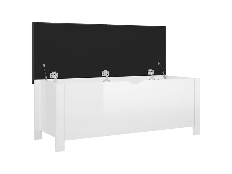  Boîte de rangement, coffre de rangement coussin blanc brillant 105x40x45cm aggloméré  - Conforama D