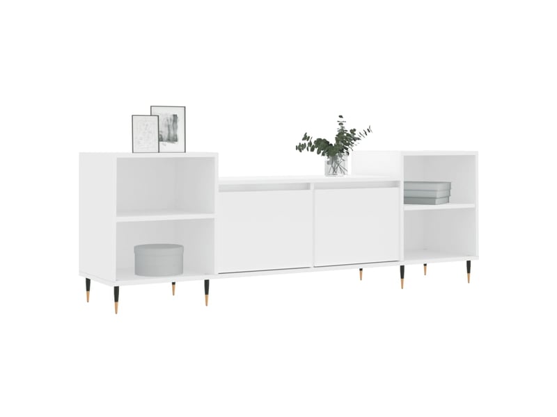  Meuble tv - banc tv - meuble de rangement blanc 160x35x55 cm bois d'ingénierie  - Conforama C