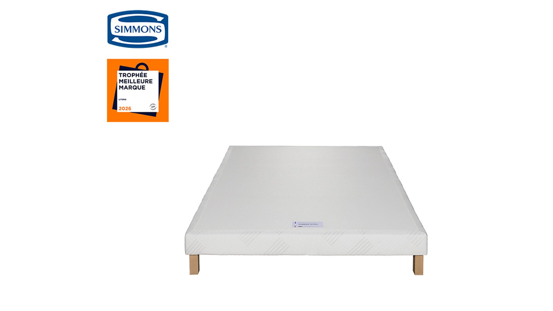 SOMMIER TAPISSIER 140X200 CM SIMMONS LOTUS blanc Conforama