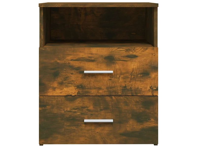  Lot de 2 tables de chevet - cabinet de chevet - table de nuit chêne fumé 50x32x60 cm  - Conforama E