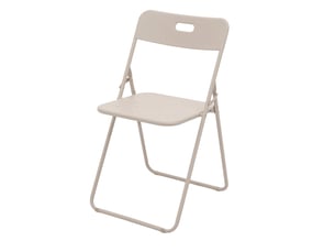 Salon de jardin pliant 3 pièces 60 x 60 cm beige en acier, table et 2 chaises, usage extérieur et intérieur