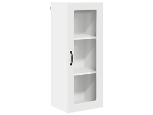 Meuble mural de cuisine, cabinet en verre mural blanc 40x31x100cm shl581