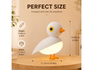 Veilleuse murale oiseau rechargeable avec détecteur de mouvement, fixation magnétique et commande tactile