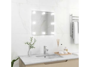 Miroir mural avec lampes led carré verre cf62811