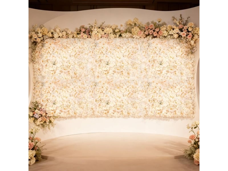  Panneaux muraux artificiels imitation fleur, cérémonie, ligne, décoration de fond de mariage, 40x60 centime blanc art floral wall  - Conforama A