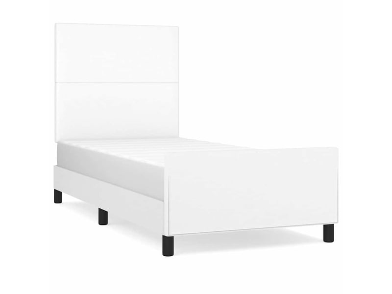  Lit simple- lit adulte -  cadre de lit sans matelas blanc 80x200 cm similicuir  - Conforama A