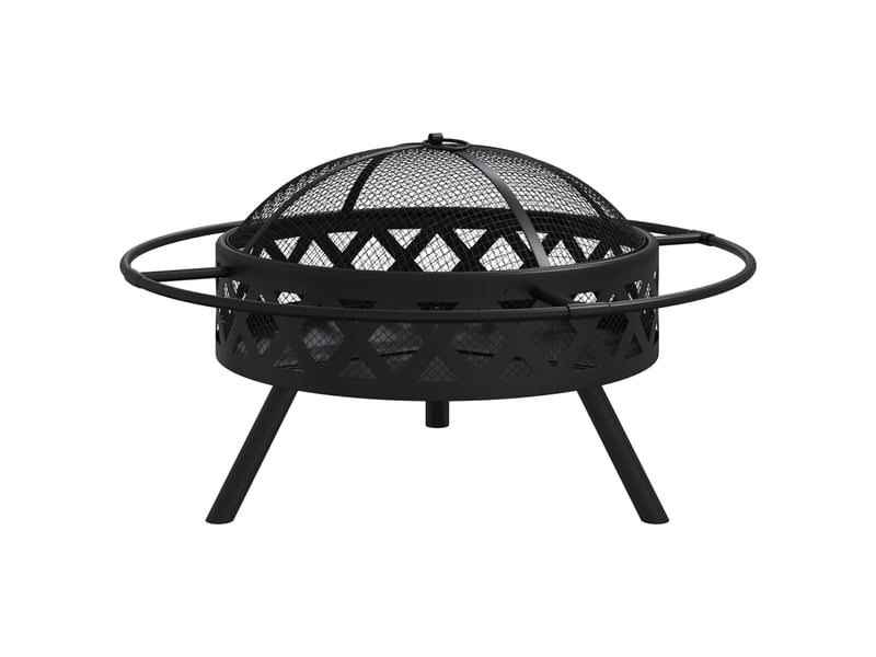  Brasero exterieur, foyer camping avec tisonnier 70 cm xxl acier shl1976  - Conforama C